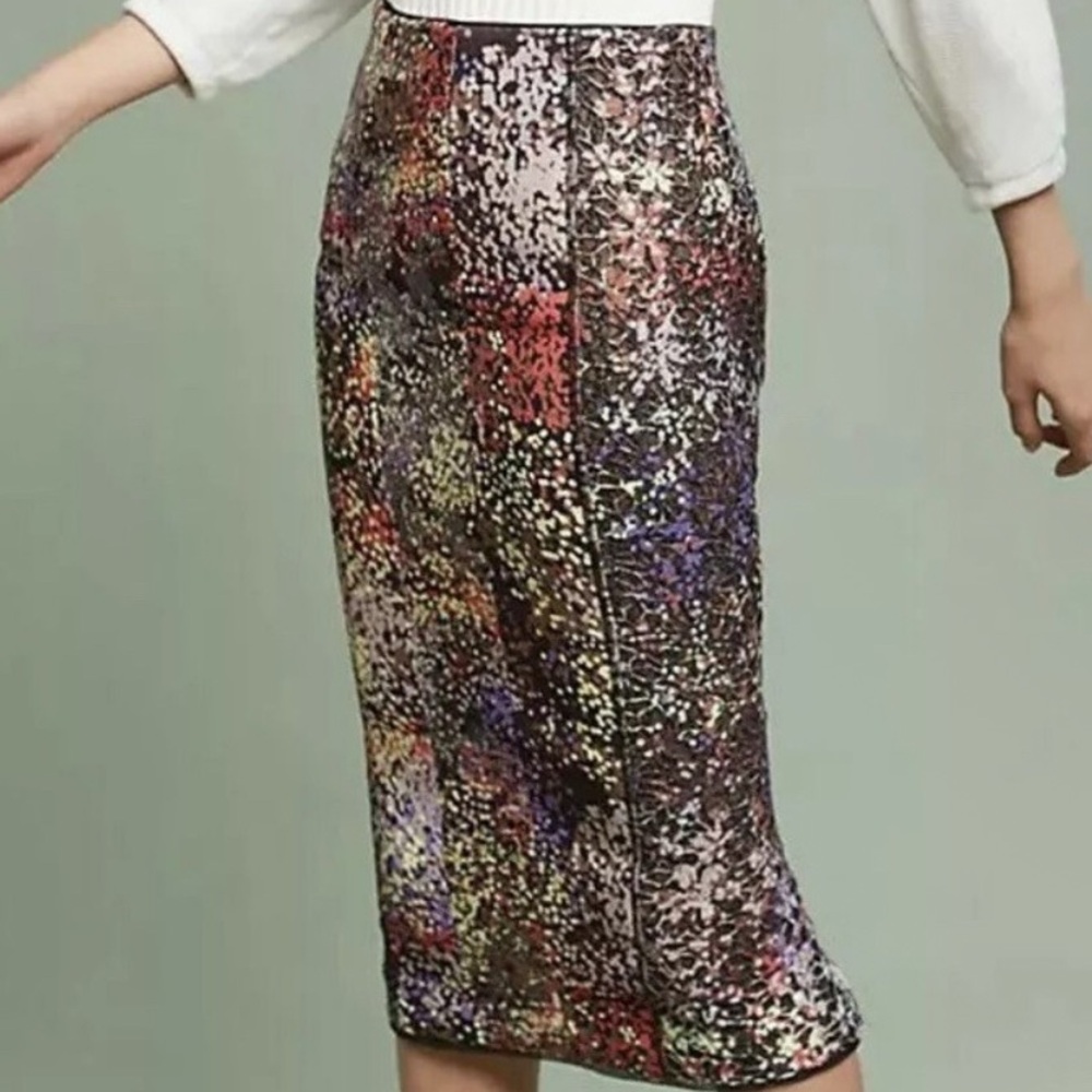 Byron Lars Vibrant Sequin Kamille Pencil Skirt